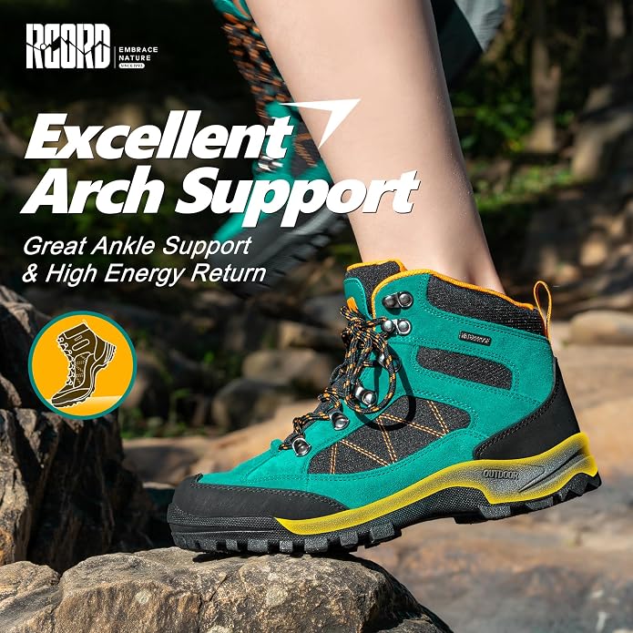 R CORD Women’s Waterproof Hiking Boots Non-Slip for Day Hiking