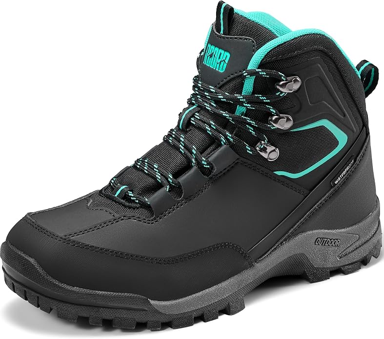 R CORD Women's Waterproof Hiking Boots with Non-Slip Grip for Dog Walking