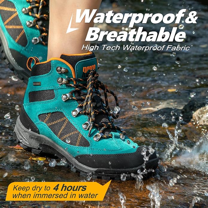R CORD Women’s Waterproof Hiking Boots Non-Slip for Day Hiking