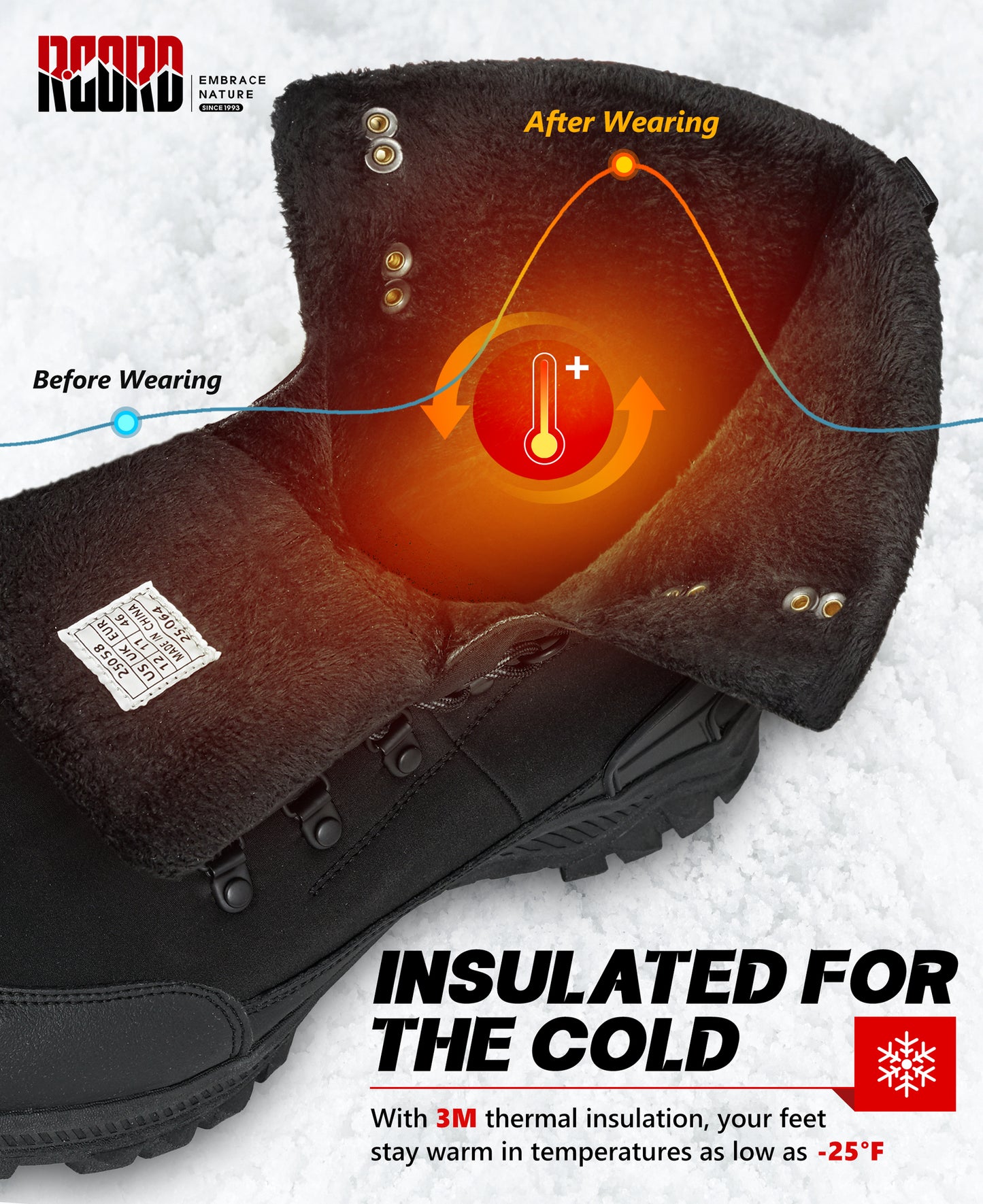 R CORD Mens Snow Boots