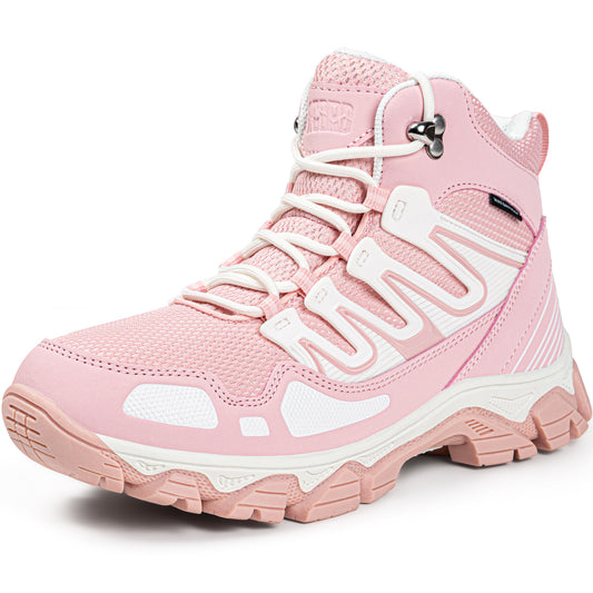Breathable girls hiking boots for school, outdoor play, travel [color:Pink]
