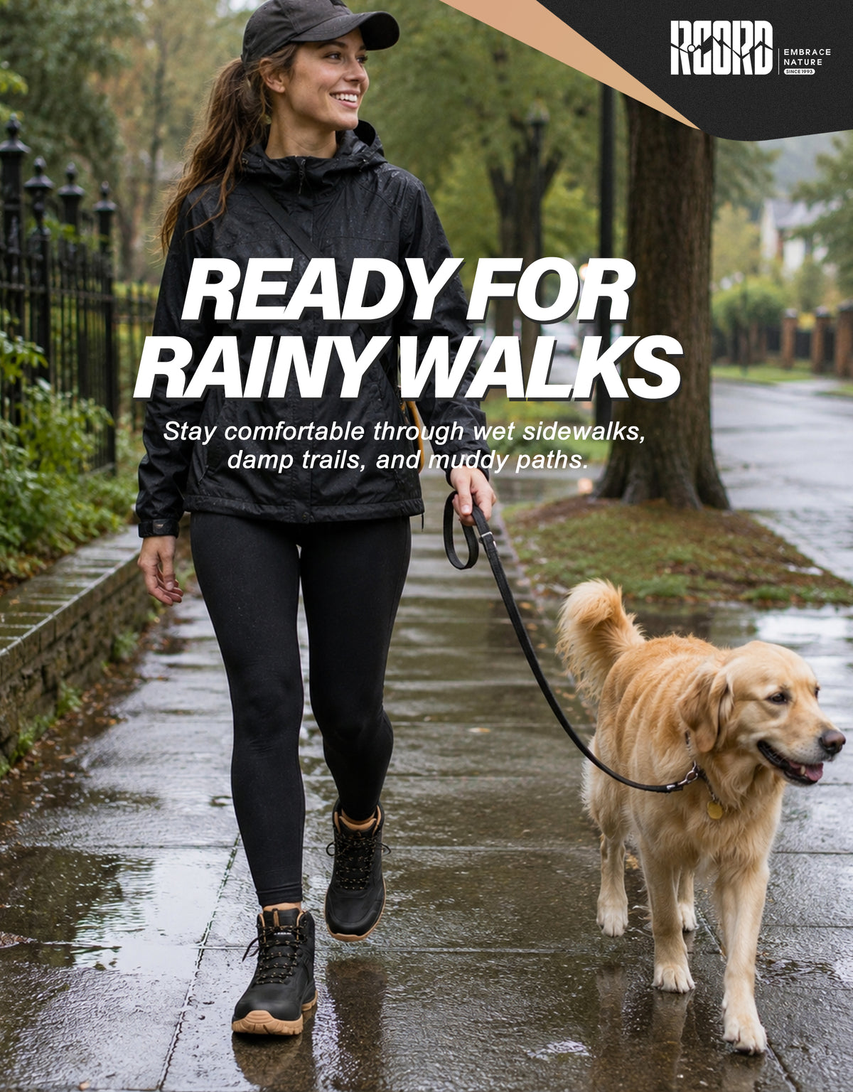 Breathable lightweight feel for active hiking and nature walks [color:Black]
