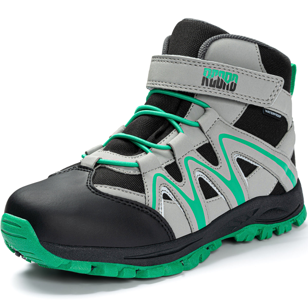 Comfortable girls hiking boots for school, daily wear, family outings [color:BlackGreen]