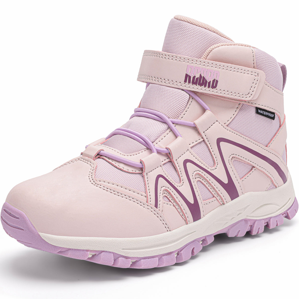 Comfortable girls hiking boots for school, daily wear, family outings [color:LightPurple]