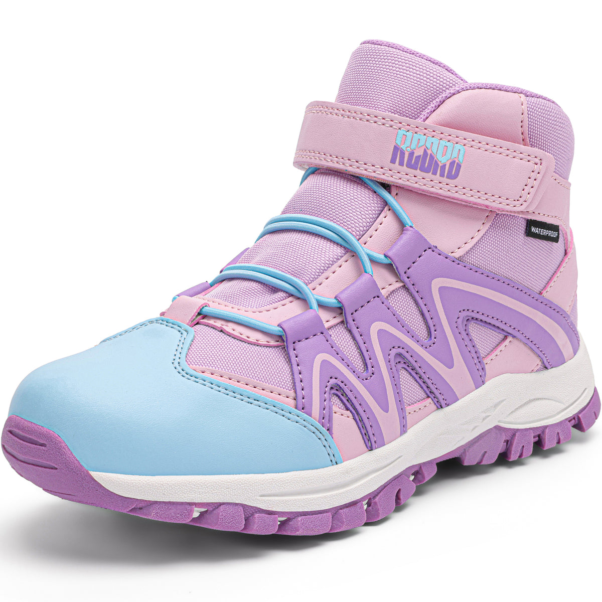 Comfortable girls hiking boots for school, daily wear, family outings [color:PinkPurple]