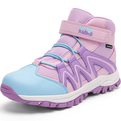 Comfortable girls hiking boots for school, daily wear, family outings [color:PinkPurple]