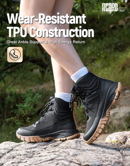 Comfortable cushioned hiking boots for extended nature walks [color:Black]
