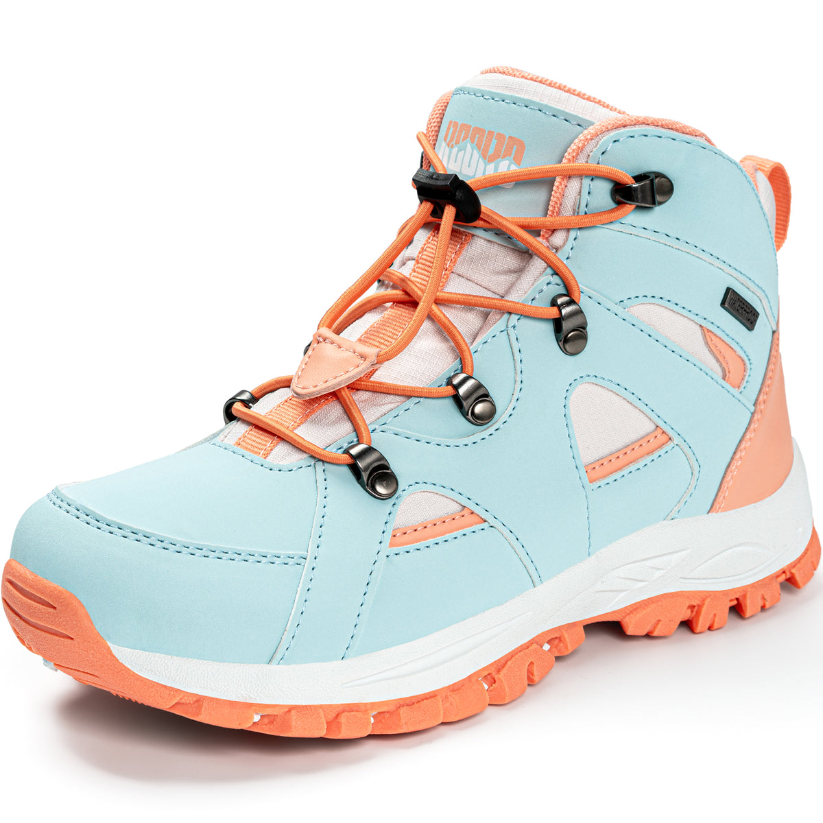 Comfortable kids hiking boots for school, playground, park [color:BluePeach]