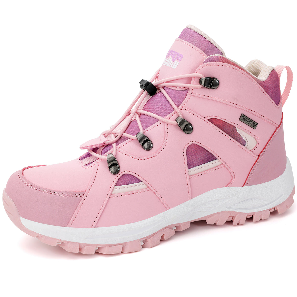 Comfortable kids hiking boots for school, playground, park [color:Pink]