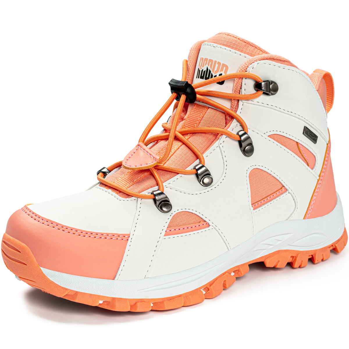 Comfortable kids hiking boots for school, playground, park [color:WhitePeach]