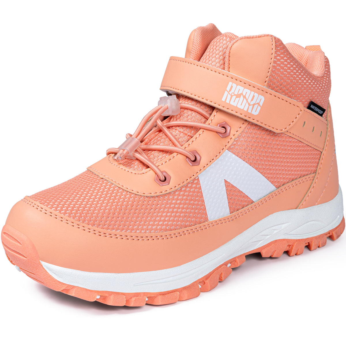 Cushioned girls hiking boots for walking, park, playground [color:Peach]