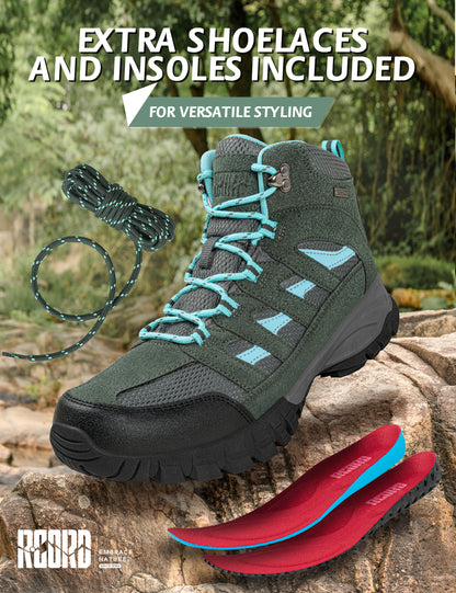 Comfort-focused hiking boots for longer park loops and sightseeing stops [color:MintGreen]
