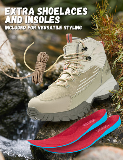 Durable hiking boots for mixed terrain and repeated outdoor wear [color:KHAKI]
