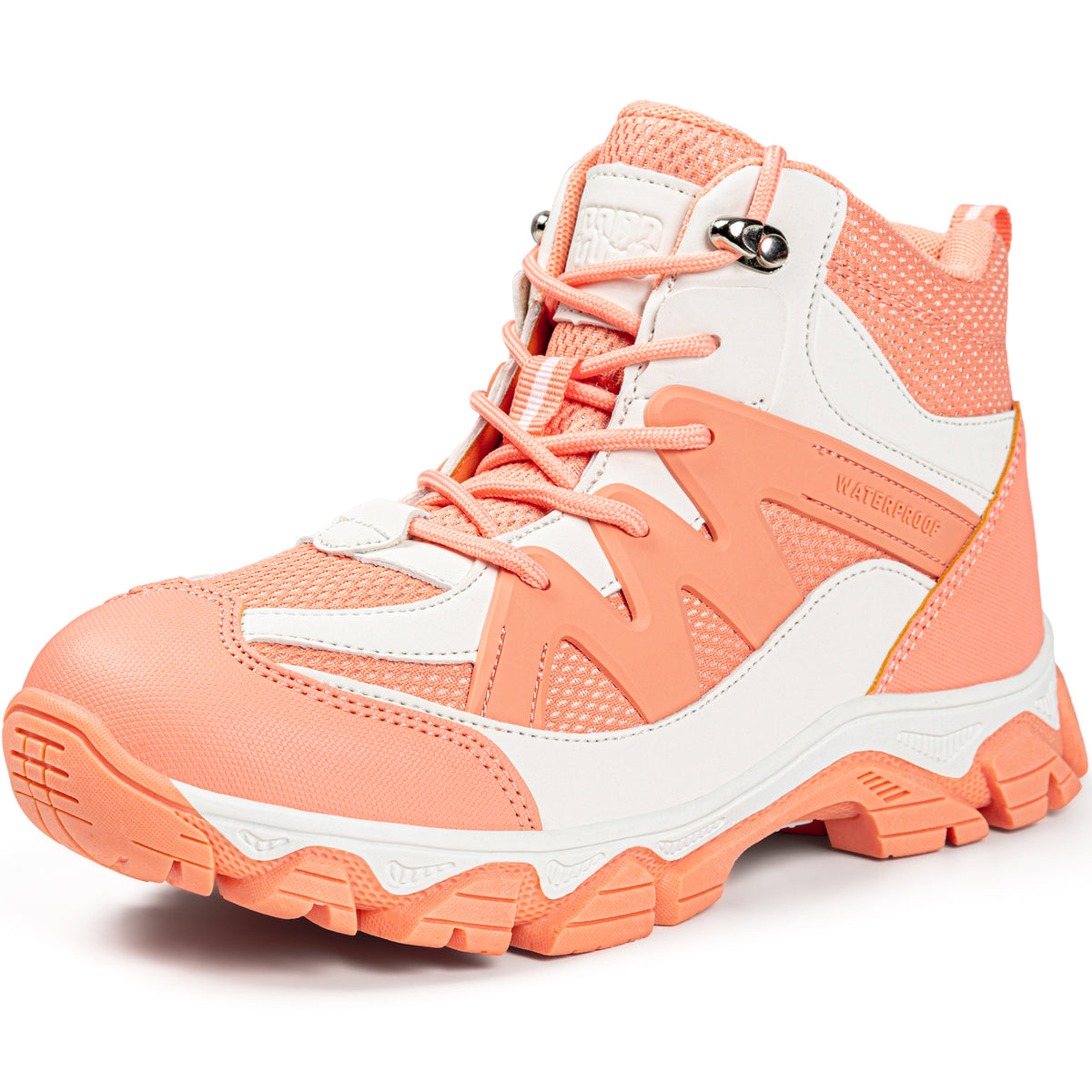 Flexible kids hiking boots for park, travel, easy trails [color:Peach]