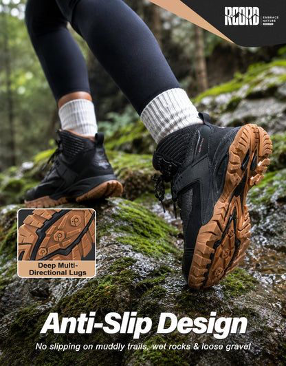 Multi-directional traction for dirt trails, gravel and outdoor paths [color:Black]
