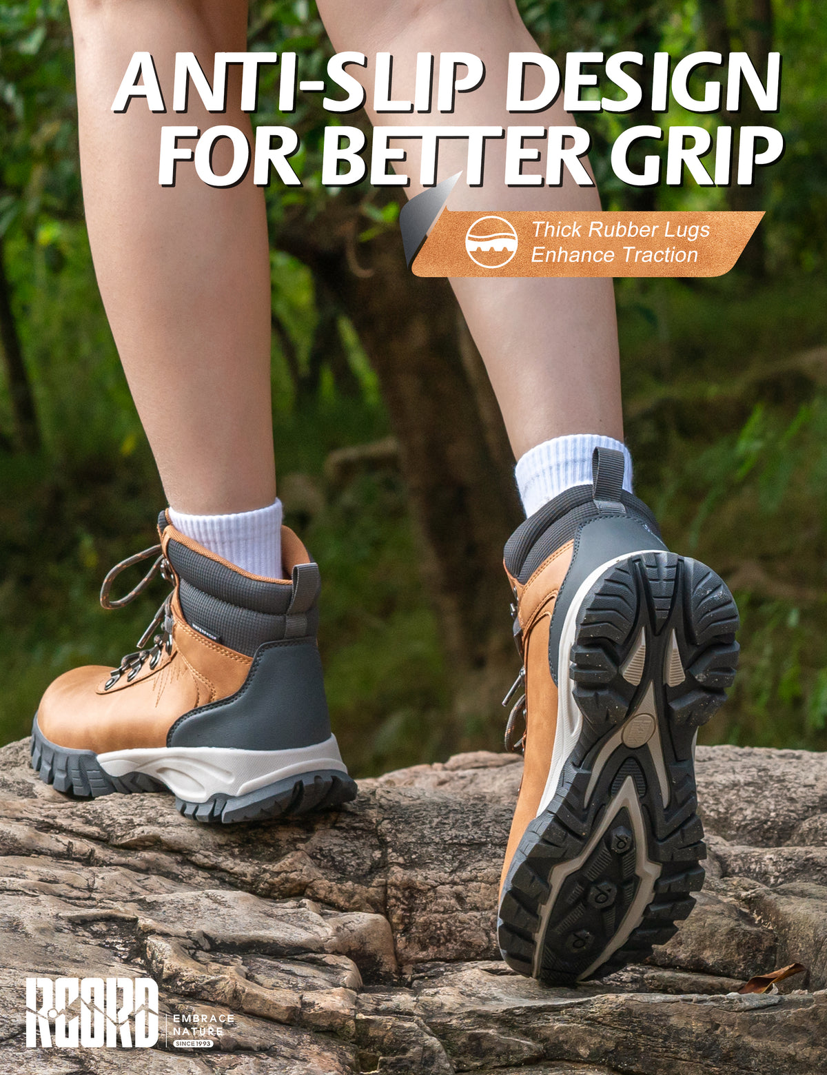 Rubber grip for travel walks, park routes and uneven pathways [color:Brown]
