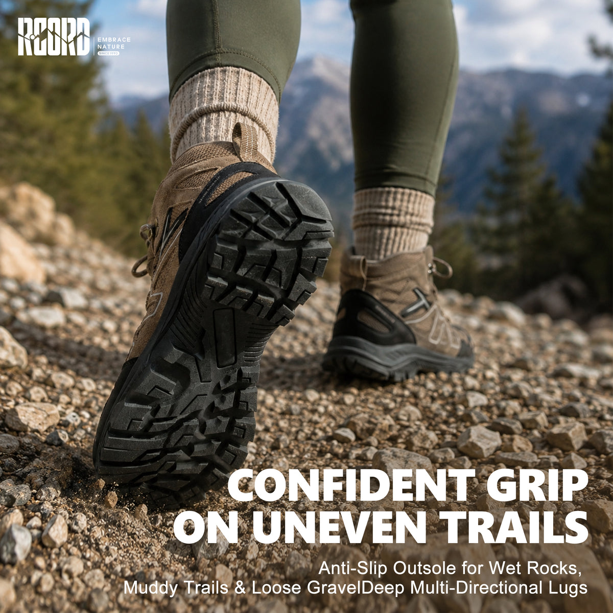 Rubber outsole for everyday walking paths and natural ground [color:Brown]
