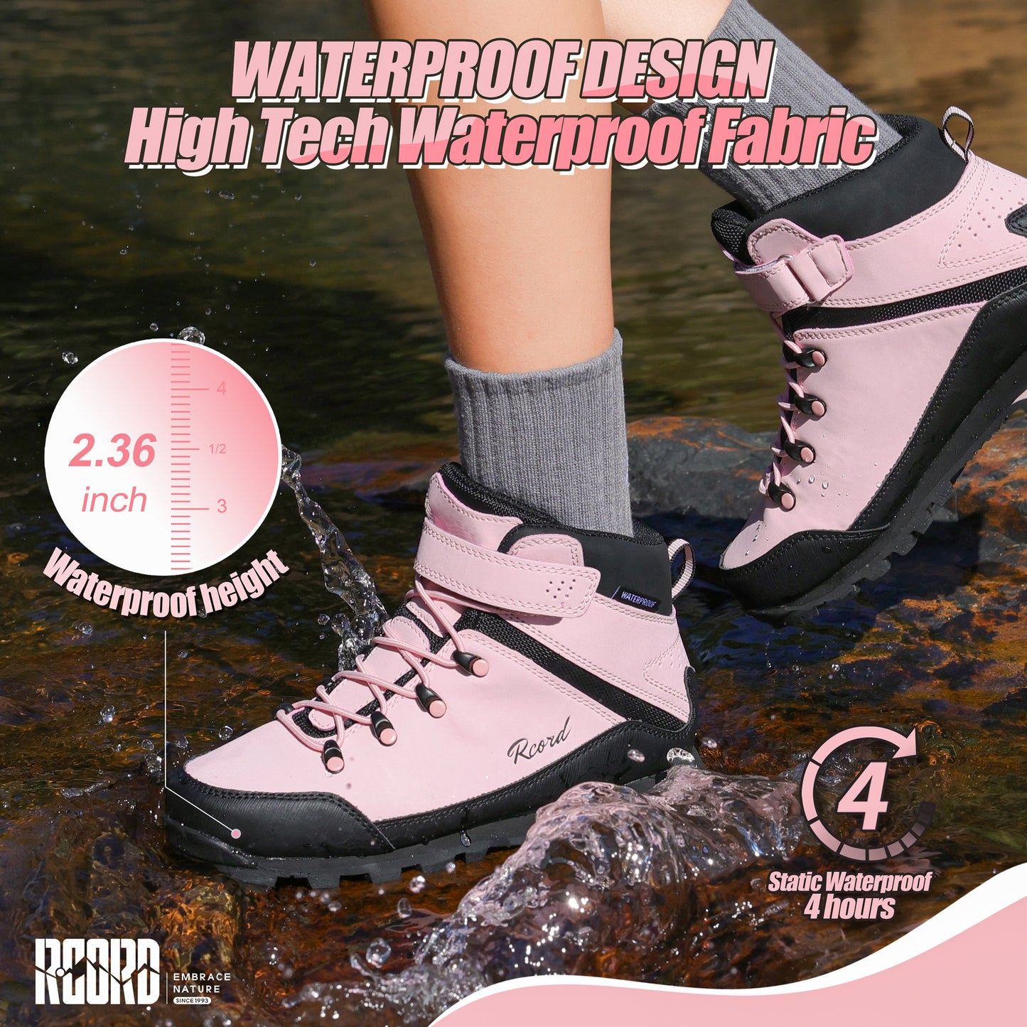 R CORD Kids Hiking Boots Girls Hiking Boots