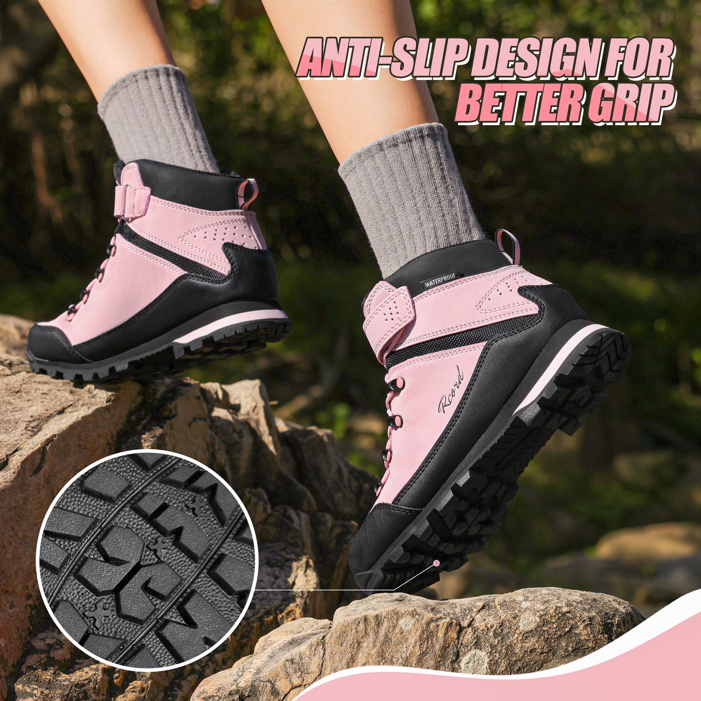 R CORD Kids Hiking Boots Girls Hiking Boots