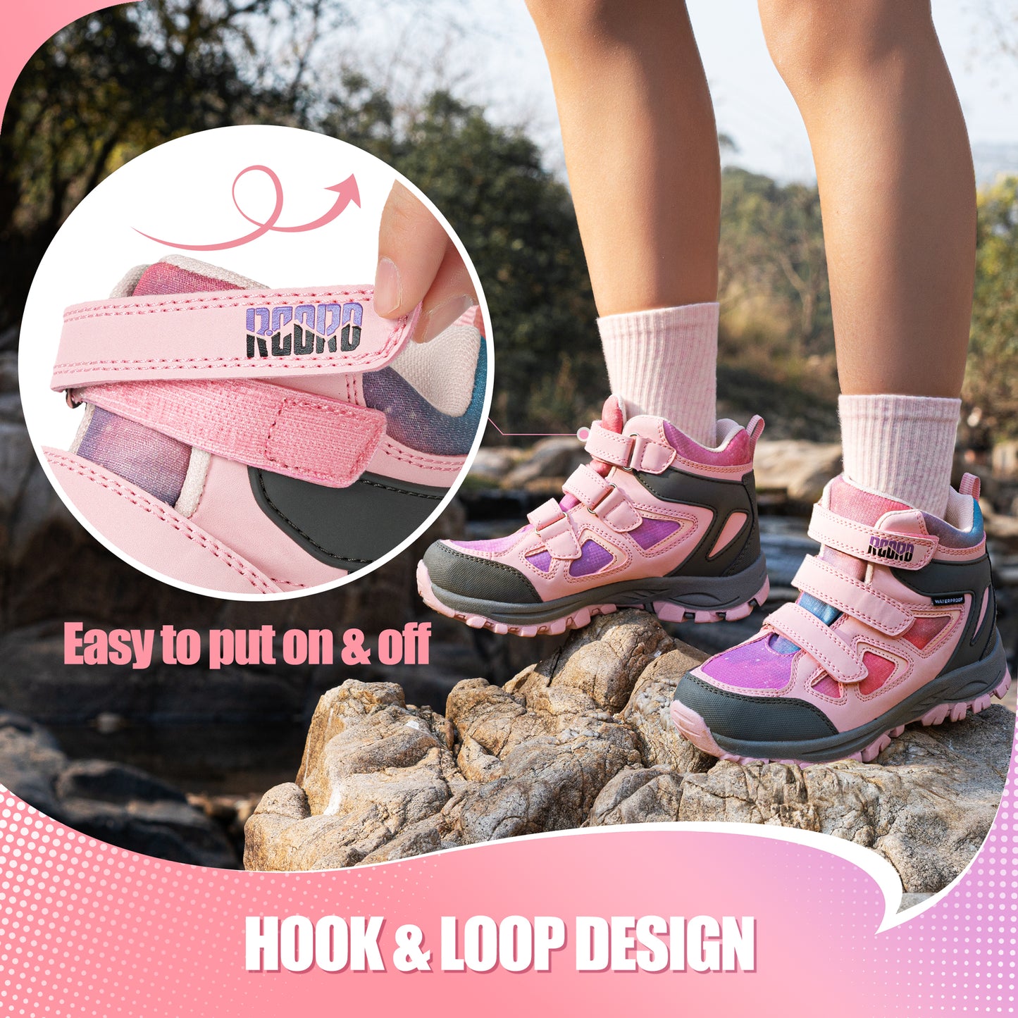 R CORD Kids Hiking Boots Girls Hiking Boots