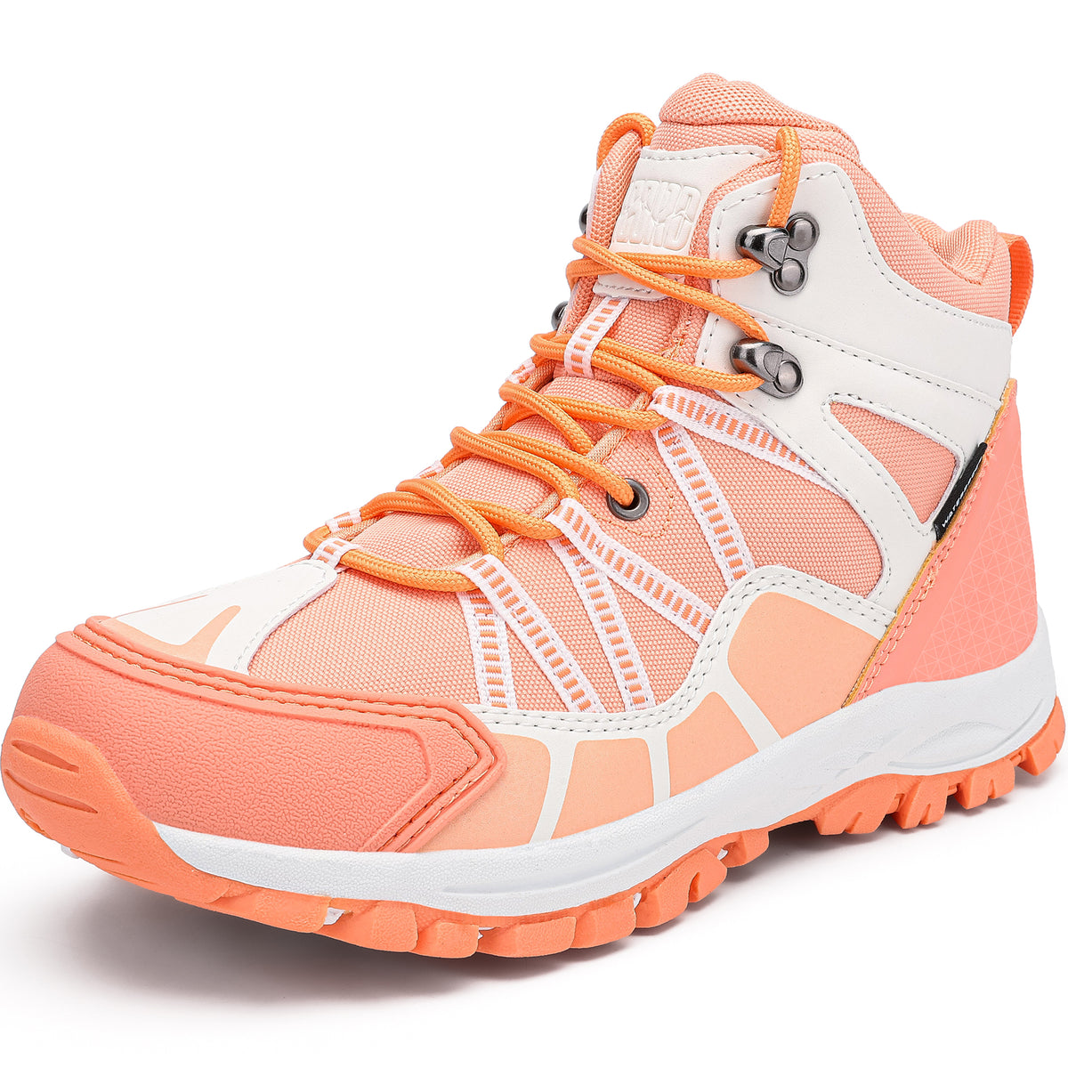 Kids hiking boots with ankle support for uneven trails, family hiking, trail walking [color:Peach]
