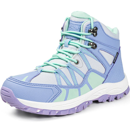 Kids hiking boots with ankle support for uneven trails, family hiking, trail walking [color:Turquoise]
