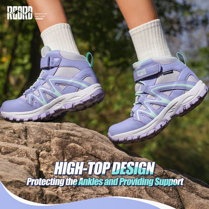 girls hiking boots with supportive ankle coverage for school, daily wear, family outings and everyday outdoor movement [color:Turquoise]