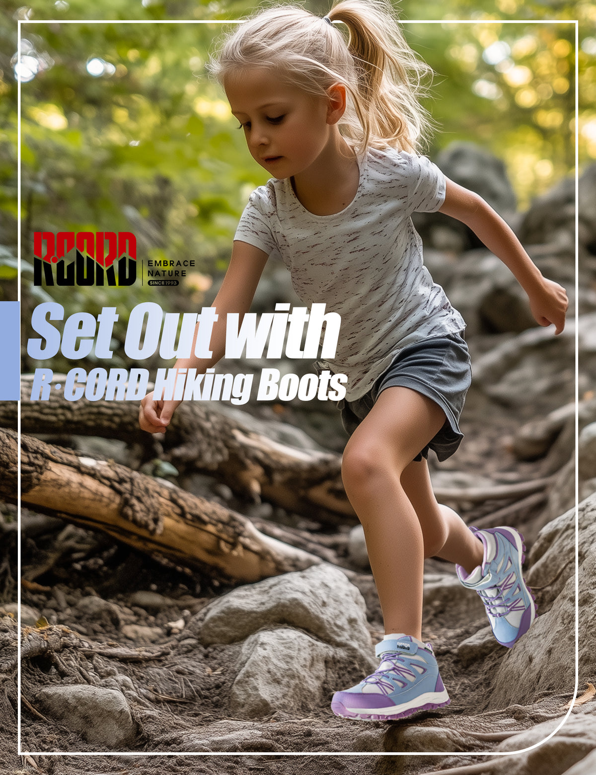 Durable girls hiking boots for rocky trails, dirt paths, outdoor adventures, with waterproof comfort and outdoor protection [color:Blue]