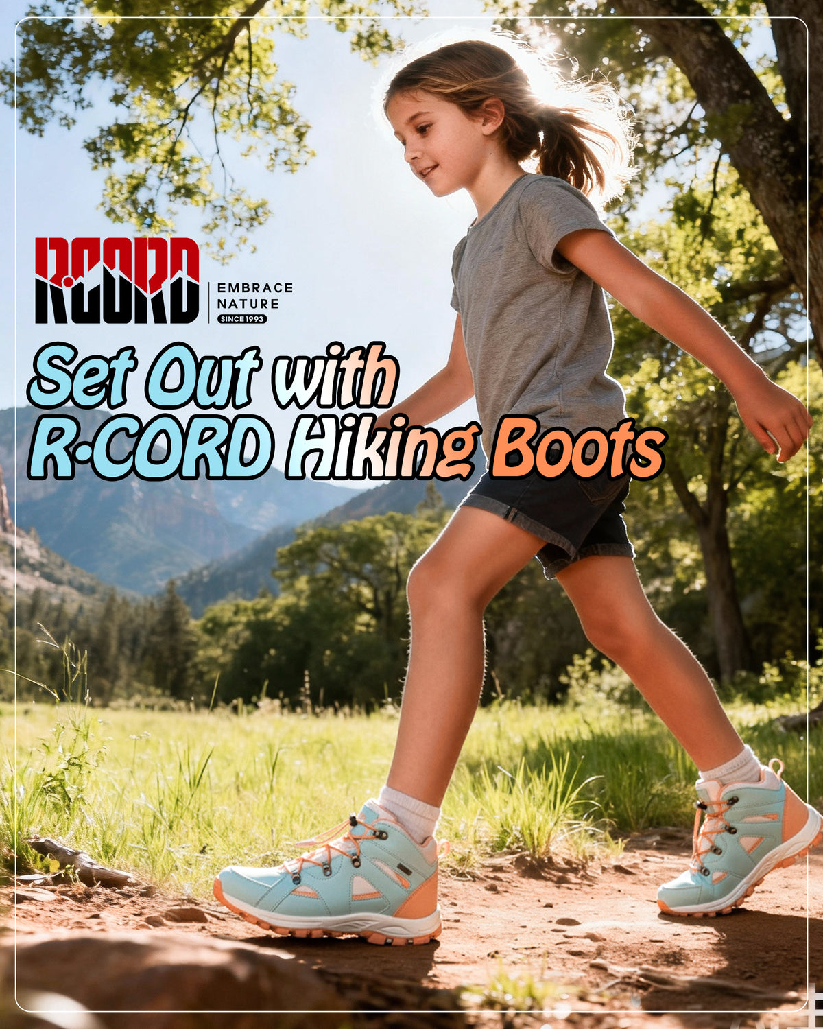 Comfortable kids hiking boots for school, playground, park, with waterproof comfort and outdoor protection [color:BluePeach]