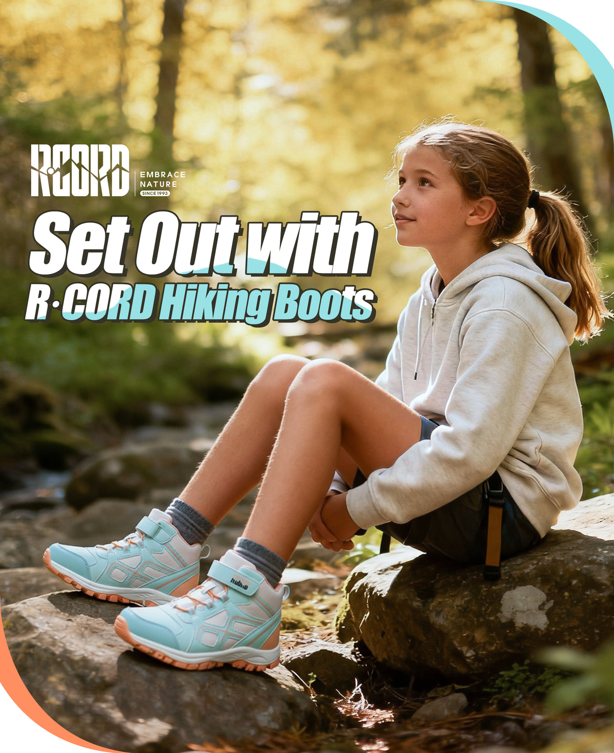 Protective toe girls hiking boots for nature trails, family hiking, outdoor exploring, with waterproof comfort and outdoor protection [color:BluePeach]