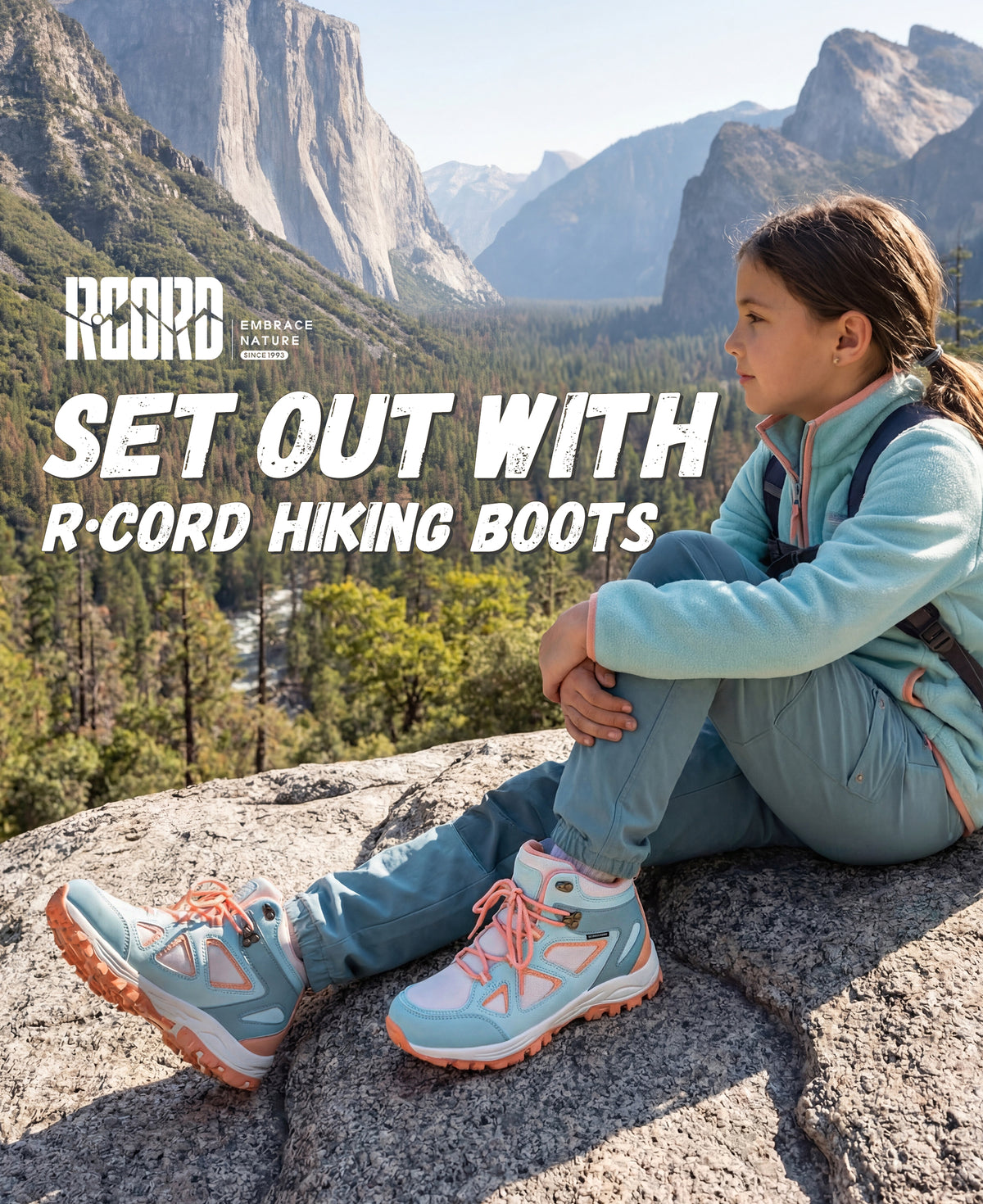 Waterproof kids hiking boots for nature walks, day hikes, warm-weather trails, with waterproof comfort and outdoor protection [color:BluePeach]