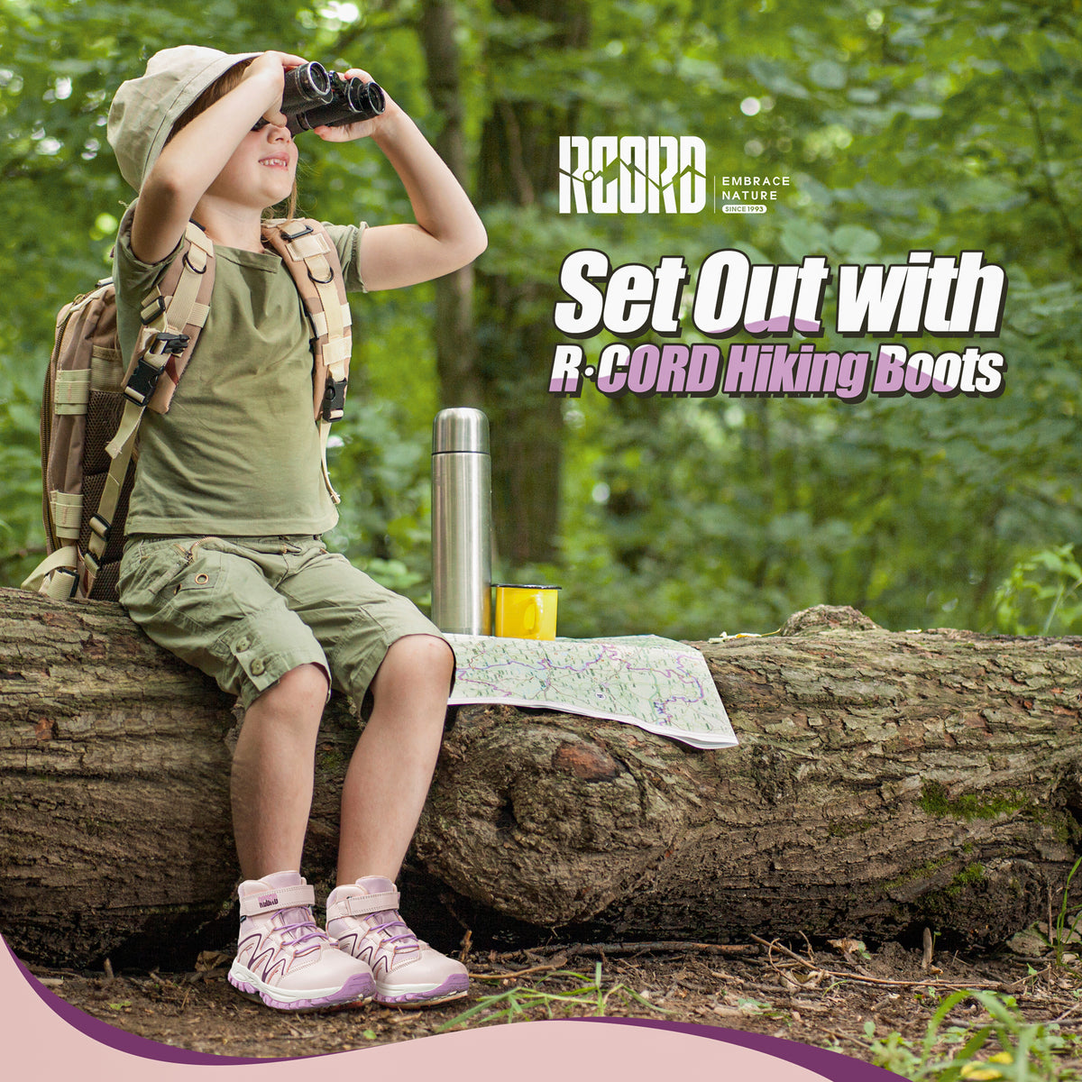 Comfortable girls hiking boots for school, daily wear, family outings, with waterproof comfort and outdoor protection [color:LightPurple]