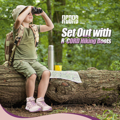 Comfortable girls hiking boots for school, daily wear, family outings, with waterproof comfort and outdoor protection [color:LightPurple]