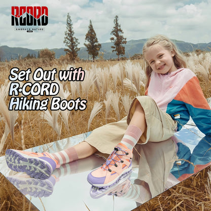 Comfortable kids hiking boots for school, playground, park, with waterproof comfort and outdoor protection [color:Peach]