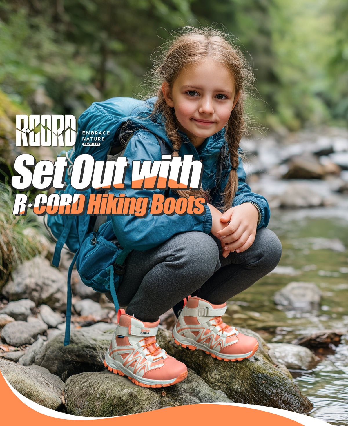 Comfortable girls hiking boots for school, daily wear, family outings, with waterproof comfort and outdoor protection [color:Peach]