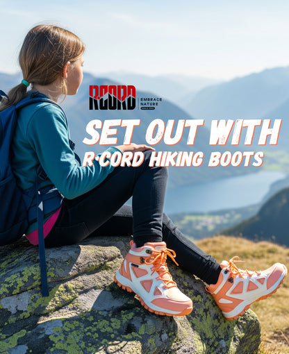 Waterproof kids hiking boots for nature walks, day hikes, warm-weather trails, with waterproof comfort and outdoor protection [color:Peach]
