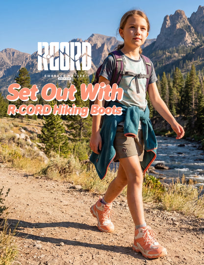 Flexible kids hiking boots for park, travel, easy trails, with waterproof comfort and outdoor protection [color:Peach]