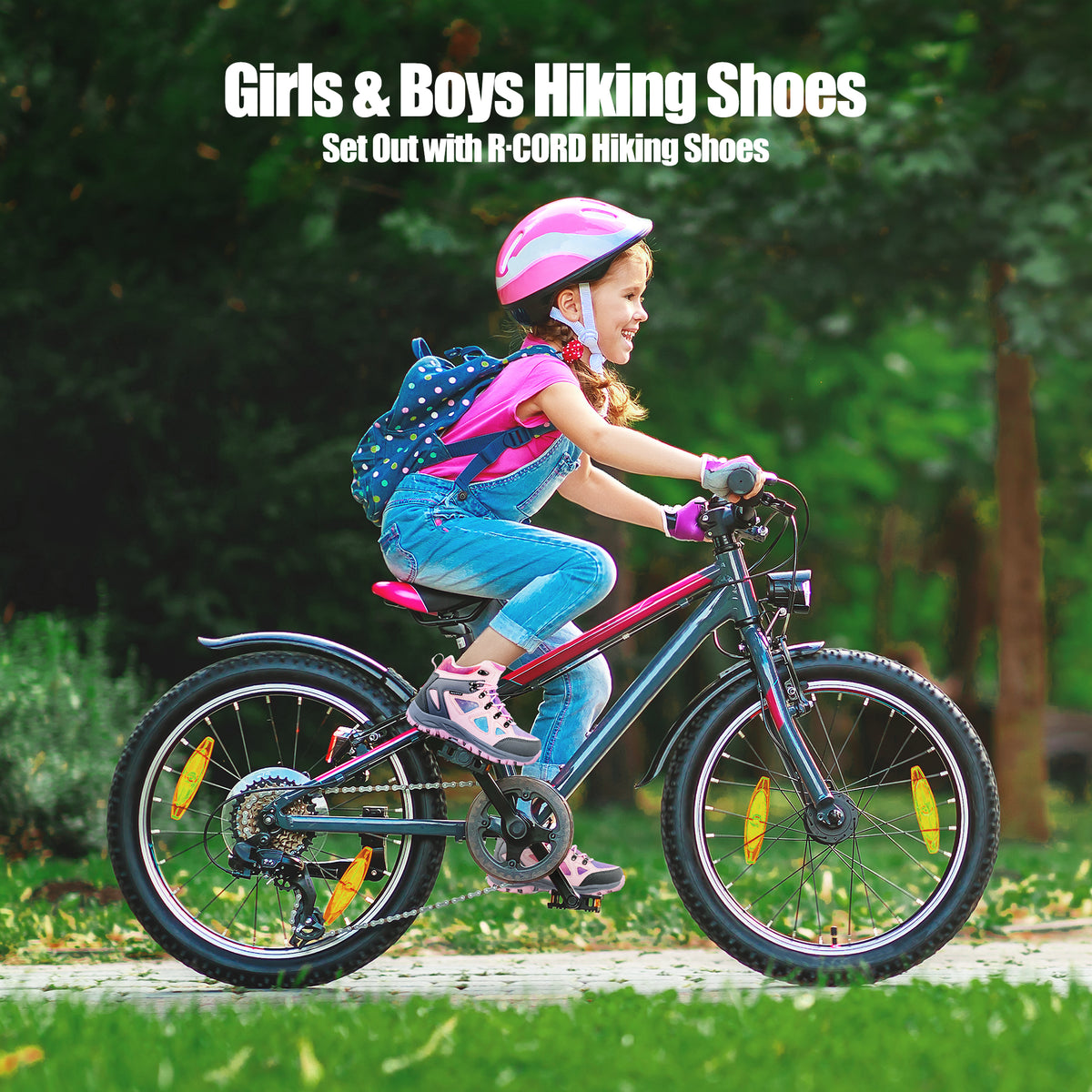 Waterproof kids hiking boots for family hiking, camping, with waterproof comfort and outdoor protection [color:Pink]