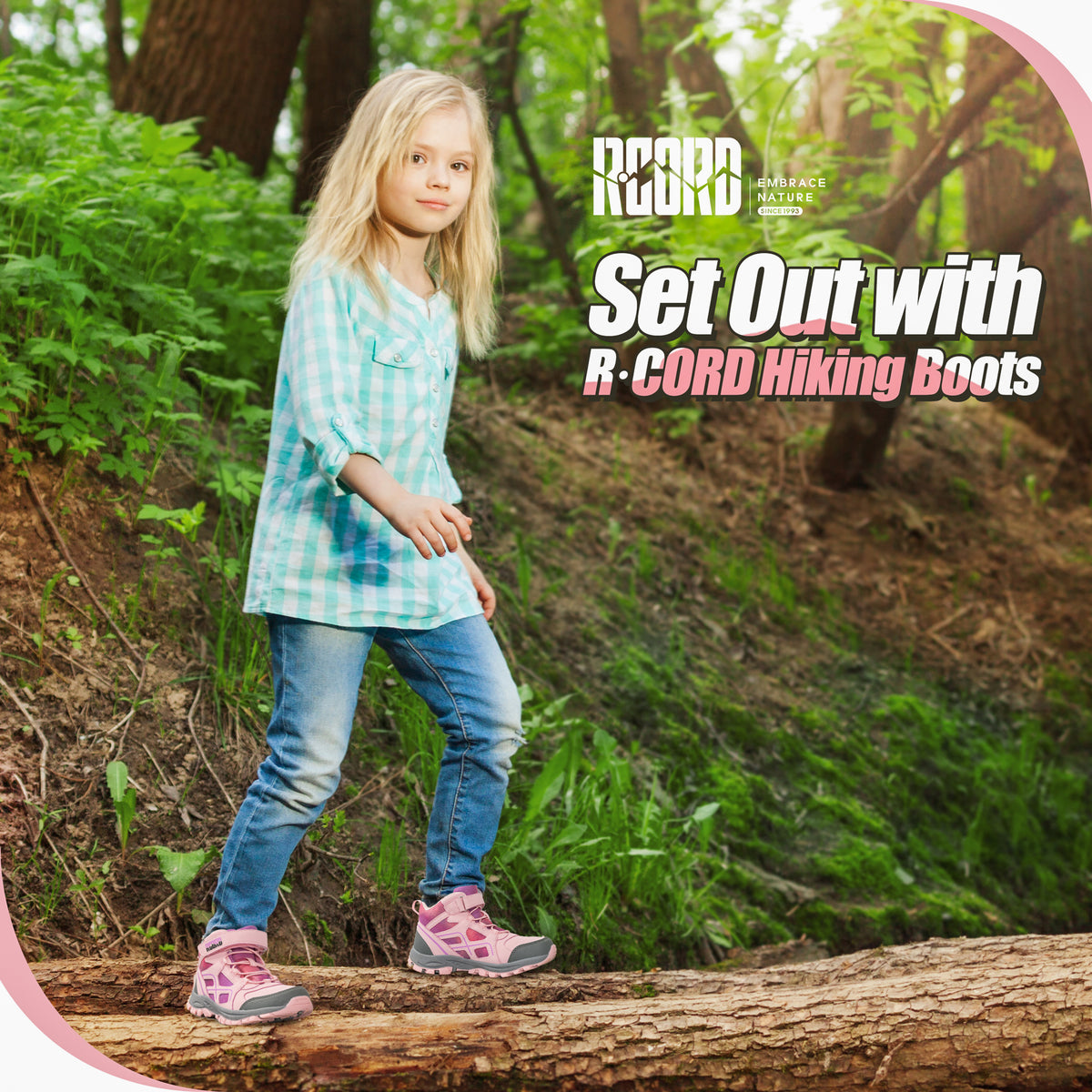 Protective toe girls hiking boots for nature trails, family hiking, outdoor exploring, with waterproof comfort and outdoor protection [color:Pink]
