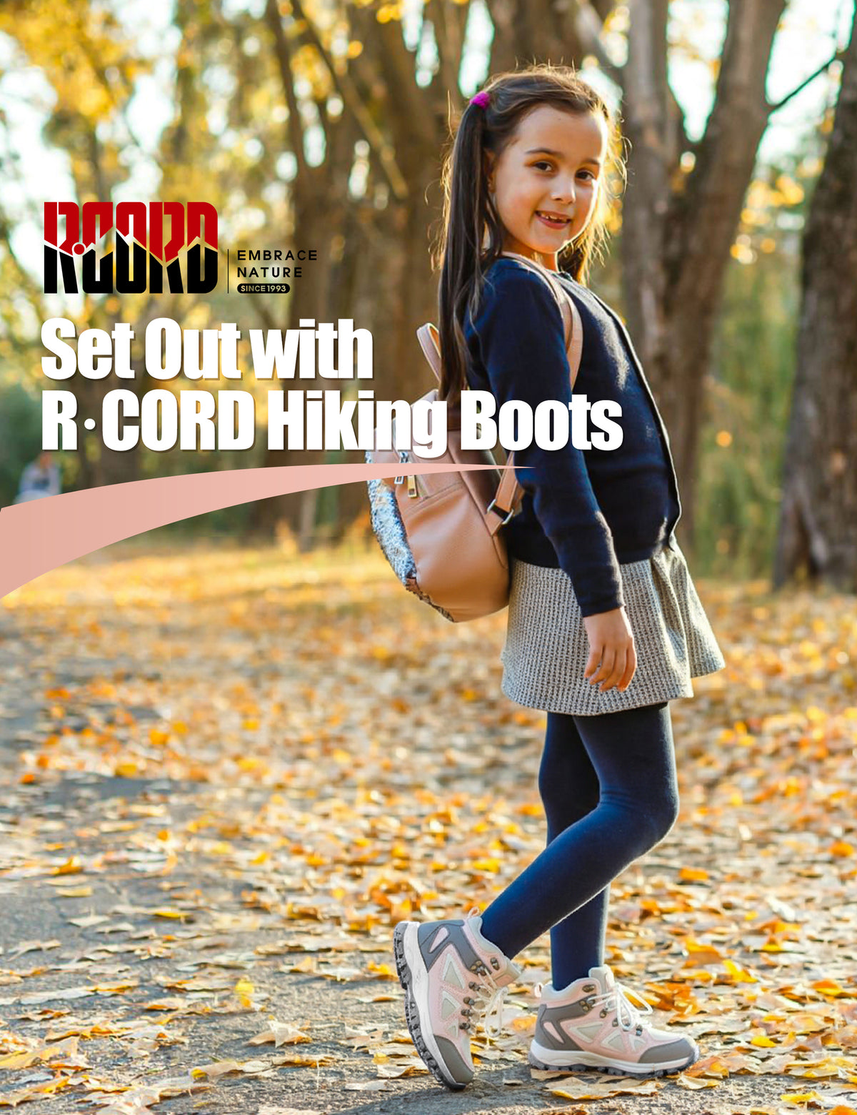 Waterproof kids hiking boots for family hiking, camping, with waterproof comfort and outdoor protection [color:PinkGrey]