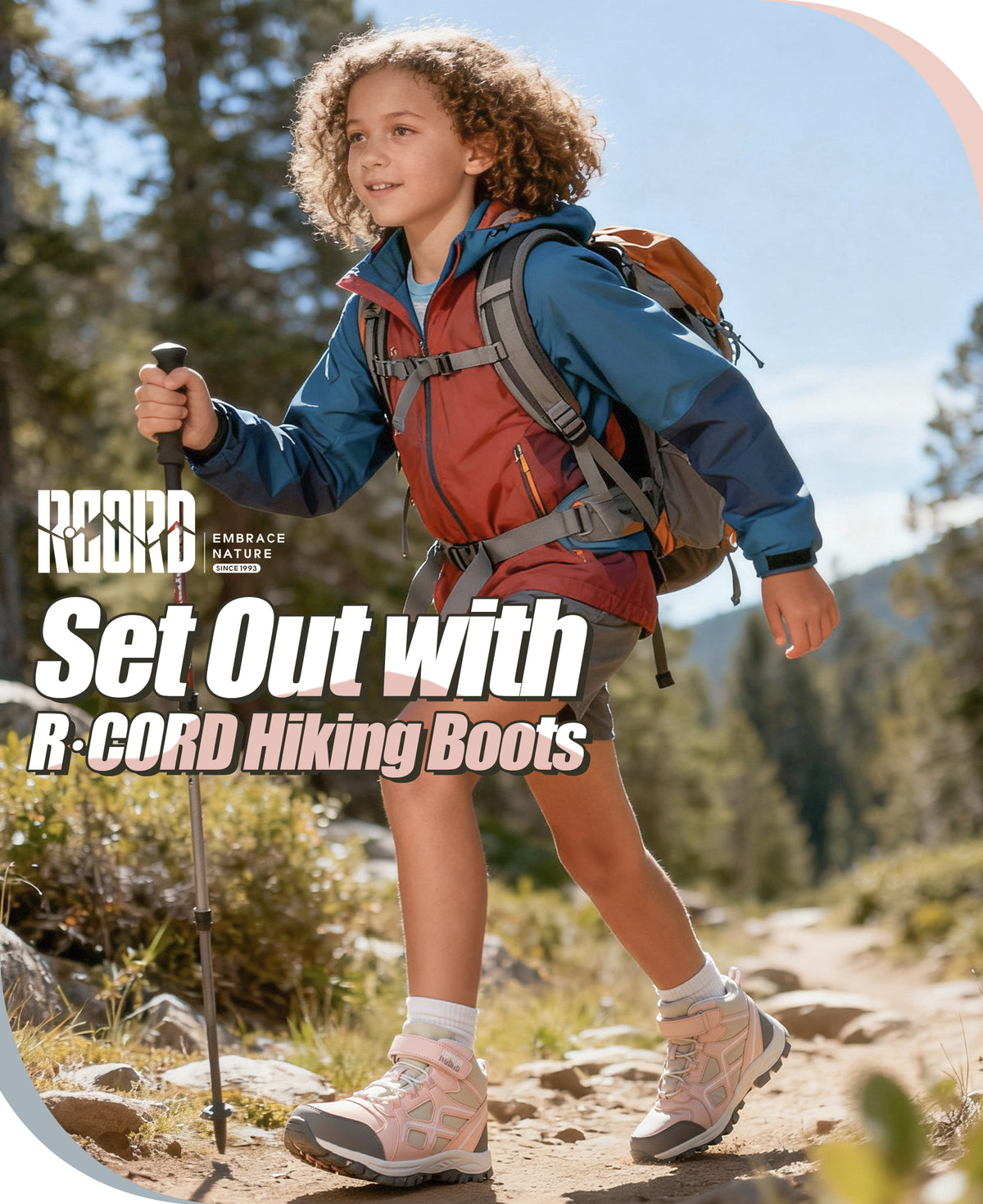 Protective toe girls hiking boots for nature trails, family hiking, outdoor exploring, with waterproof comfort and outdoor protection [color:PinkGrey]
