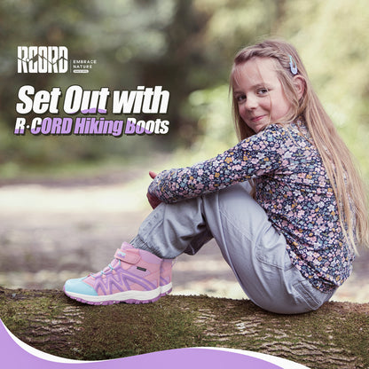 Comfortable girls hiking boots for school, daily wear, family outings, with waterproof comfort and outdoor protection [color:PinkPurple]