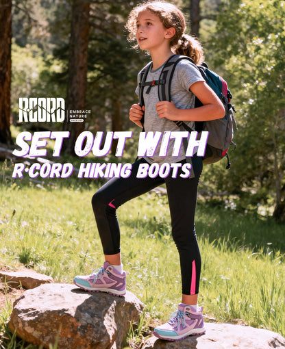 Waterproof kids hiking boots for nature walks, day hikes, warm-weather trails, with waterproof comfort and outdoor protection [color:Purple]