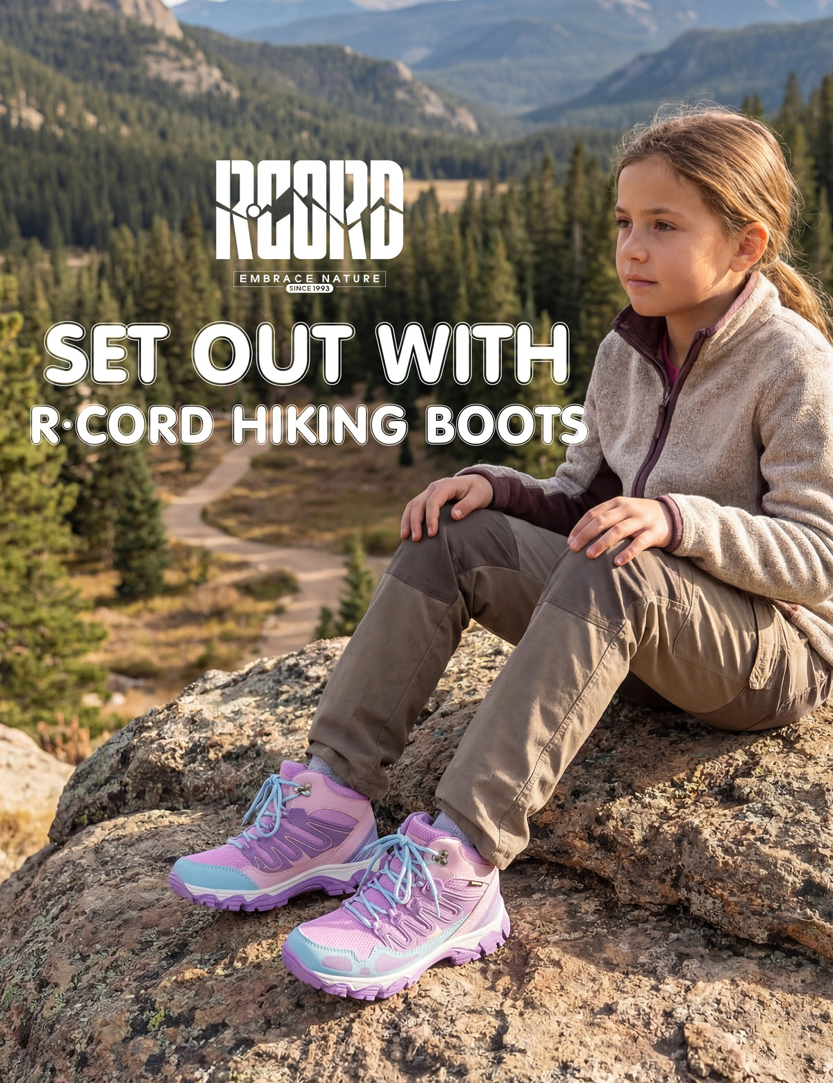 Breathable girls hiking boots for school, outdoor play, travel, with waterproof comfort and outdoor protection [color:Purple]