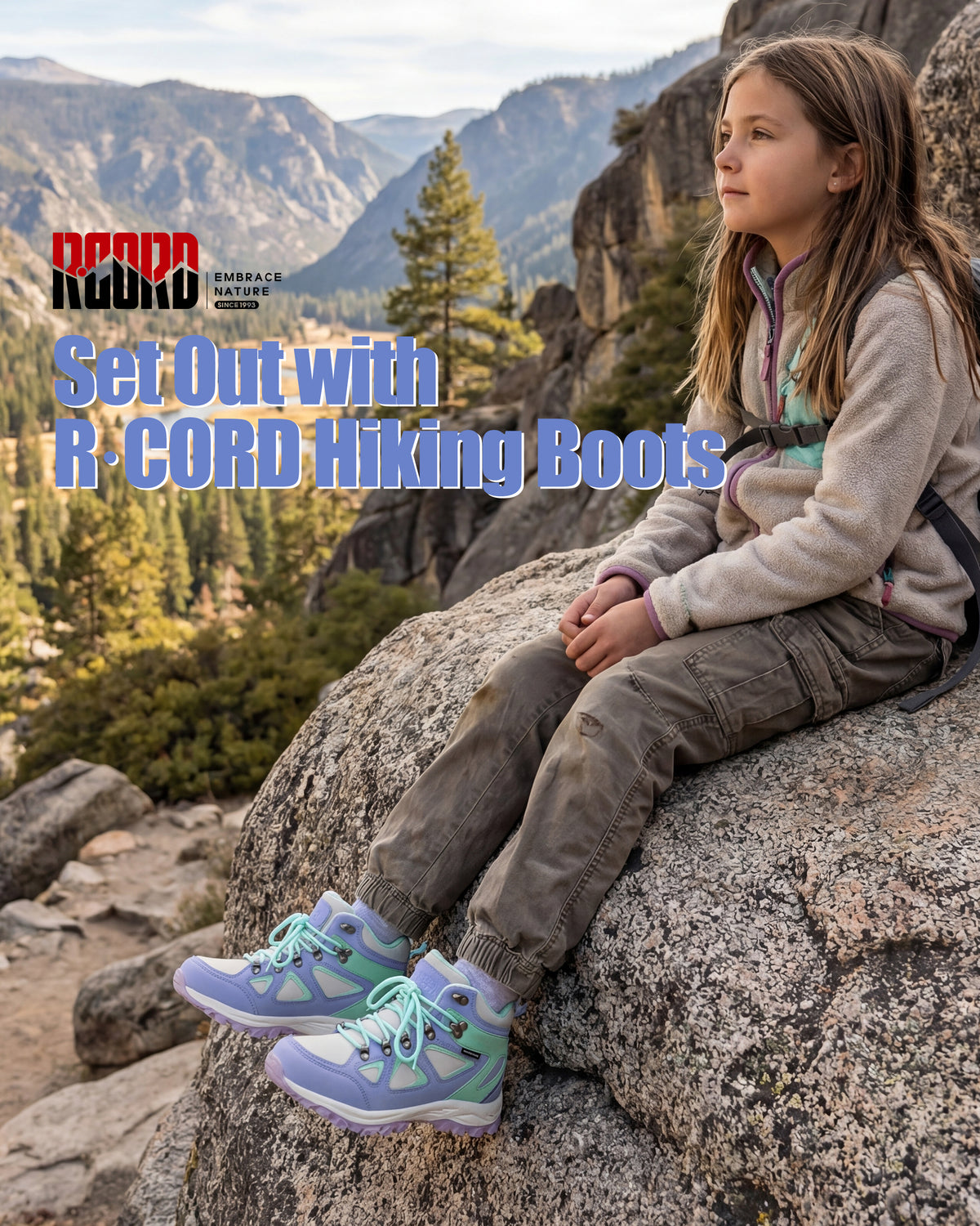 Waterproof kids hiking boots for family hiking, camping, with waterproof comfort and outdoor protection [color:Turquoise]