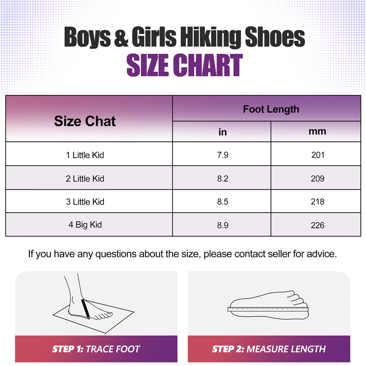kids hiking boots size guide for choosing a comfortable fit for family hiking, camping [color:Pink]