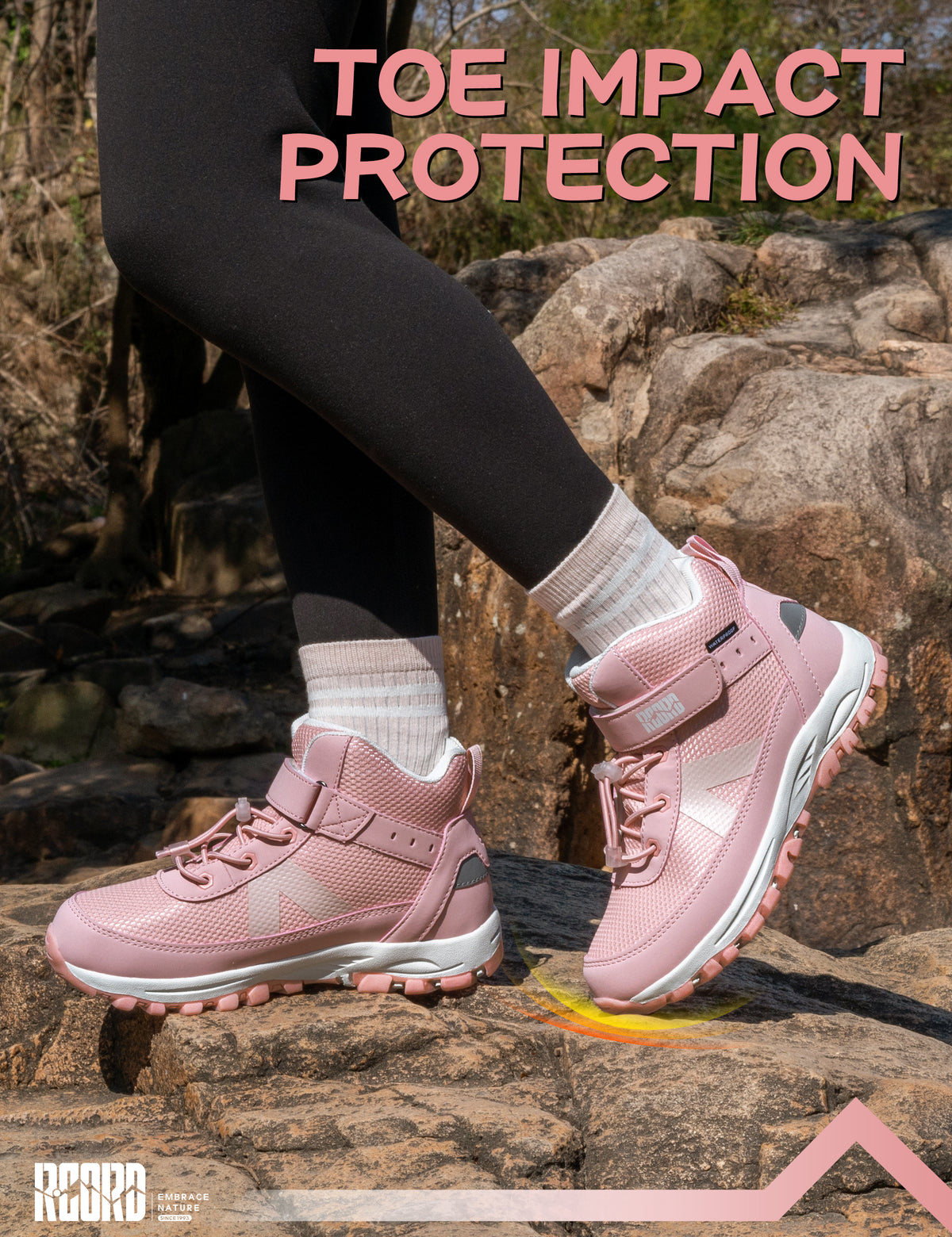 girls hiking boots with a protective toe cap for active play, walks and outdoor adventures [color:Pink]