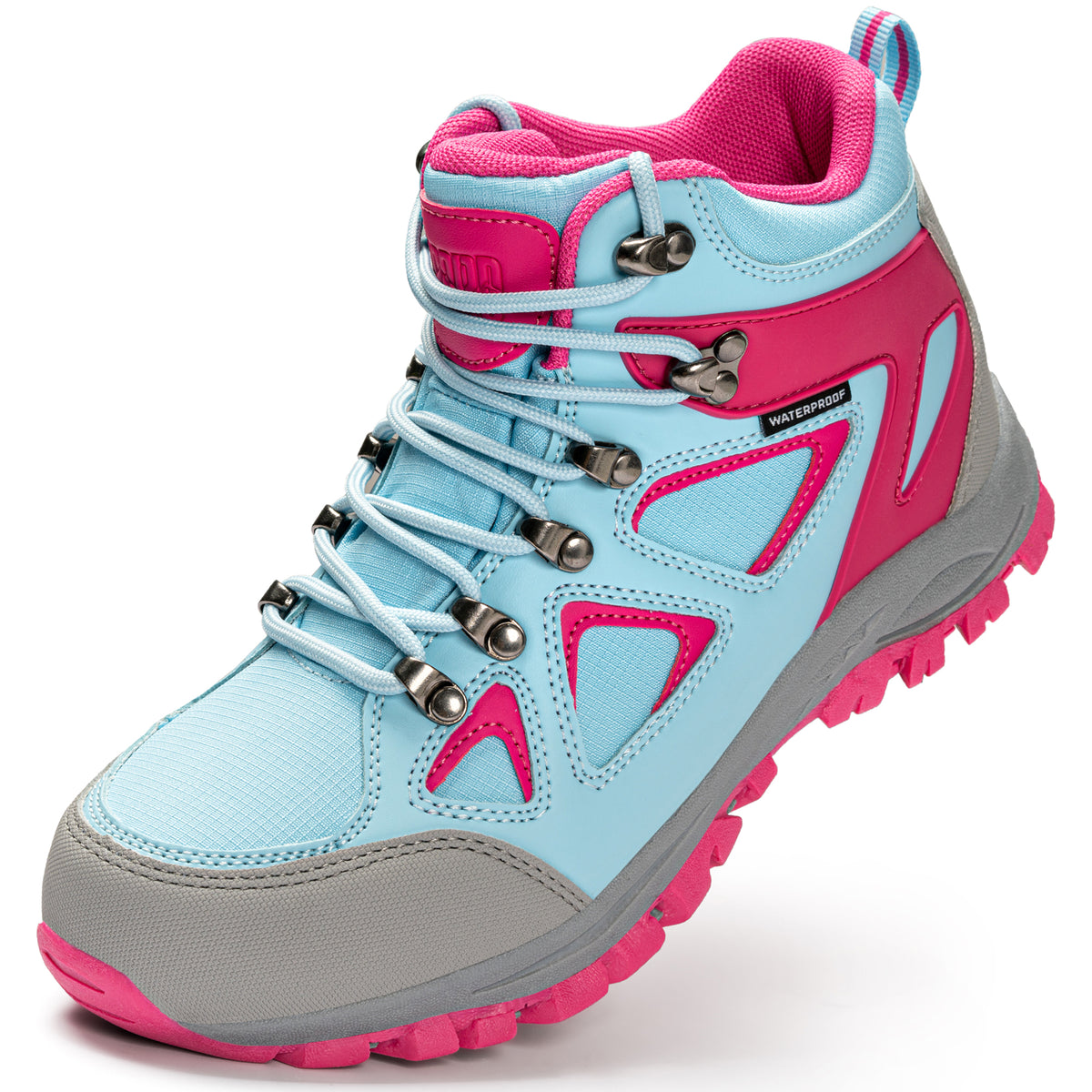 Waterproof kids hiking boots for family hiking, camping [color:Blue]
