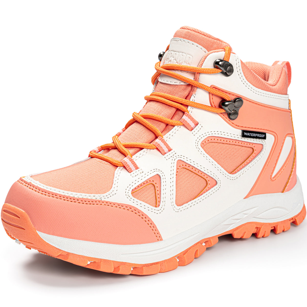 Waterproof kids hiking boots for nature walks, day hikes, warm-weather trails [color:Peach]