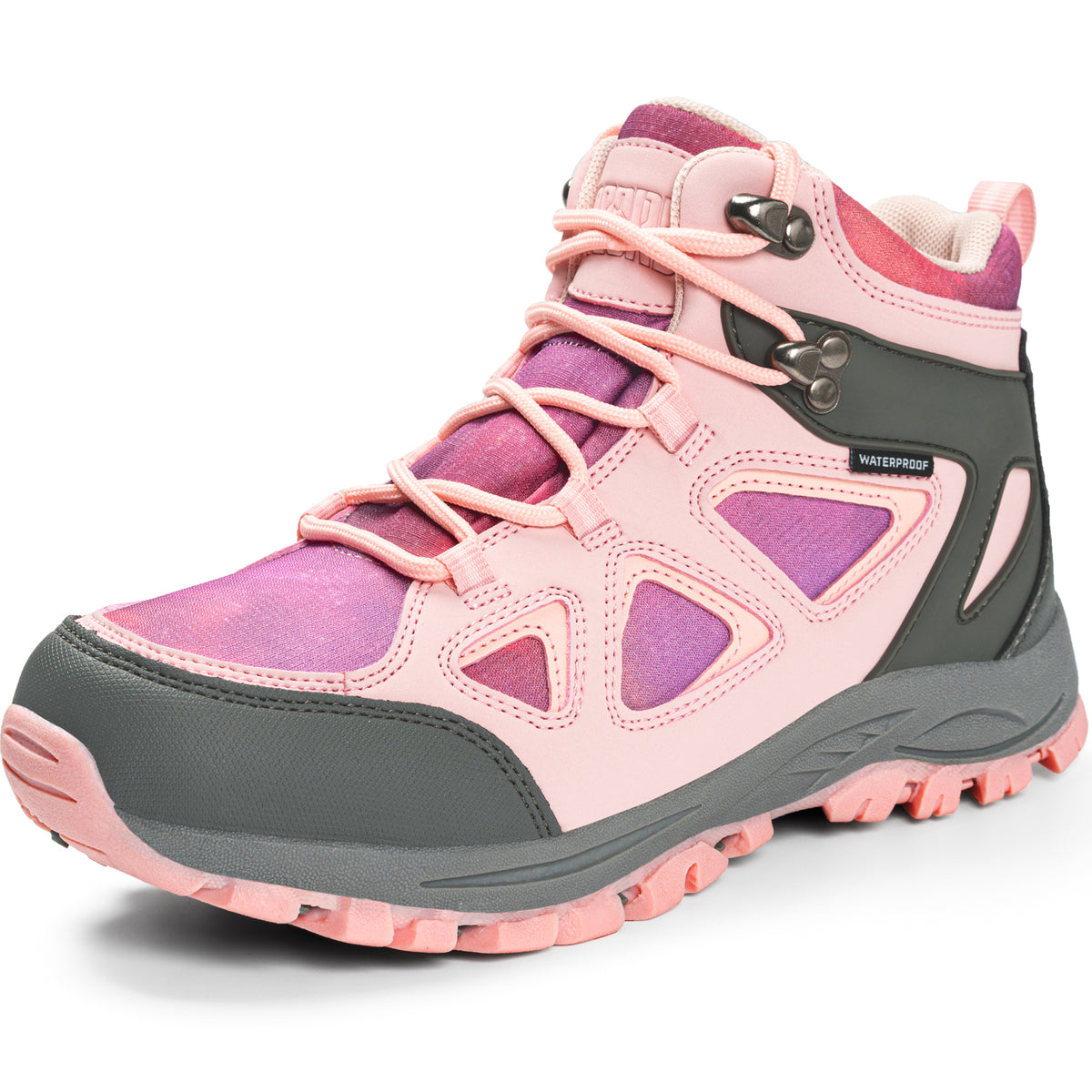 Waterproof kids hiking boots for nature walks, day hikes, warm-weather trails [color:Pink]